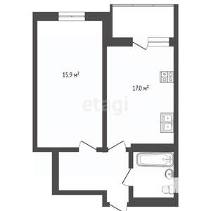 1-к квартира, вторичка, 42м2, 13/17 этаж