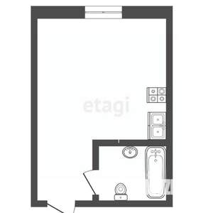 Студия квартира, вторичка, 17м2, 1/8 этаж