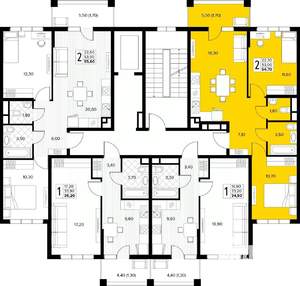 2-к квартира, вторичка, 55м2, 2/8 этаж