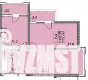 2-к квартира, вторичка, 65м2, 5/12 этаж
