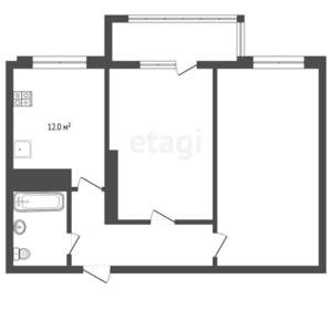 2-к квартира, вторичка, 49м2, 9/9 этаж