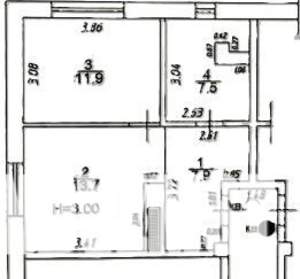 1-к квартира, вторичка, 41м2, 3/4 этаж