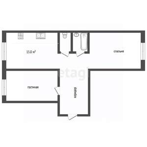 2-к квартира, вторичка, 74м2, 4/10 этаж