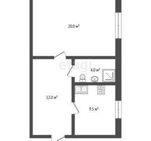 1-к квартира, вторичка, 45м2, 3/6 этаж