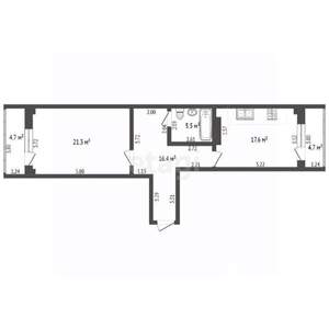 1-к квартира, вторичка, 70м2, 5/10 этаж