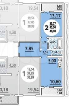 1-к квартира, вторичка, 49м2, 15/16 этаж