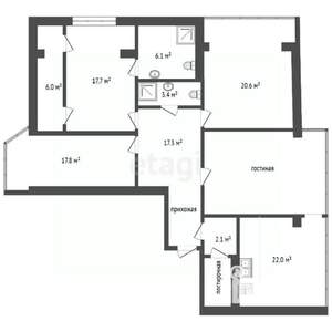 4-к квартира, вторичка, 142м2, 7/9 этаж