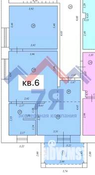 2-к квартира, вторичка, 53м2, 2/3 этаж