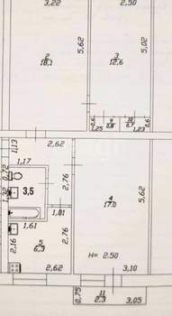 3-к квартира, вторичка, 64м2, 4/5 этаж