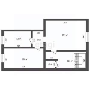 3-к квартира, вторичка, 73м2, 1/6 этаж