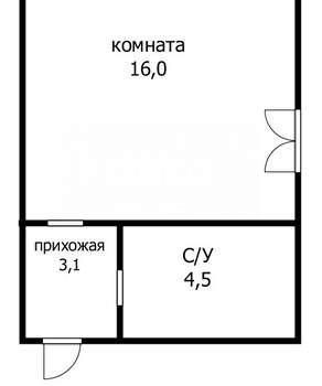 Студия квартира, вторичка, 24м2, 3/3 этаж