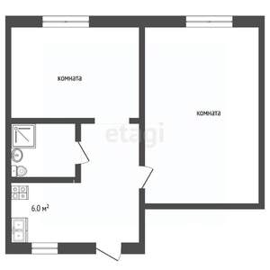 2-к квартира, вторичка, 37м2, 1/3 этаж