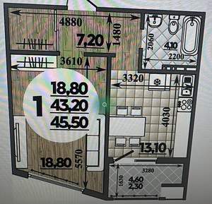 1-к квартира, сданный дом, 46м2, 4/16 этаж
