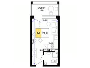 Студия квартира, вторичка, 24м2, 2/9 этаж