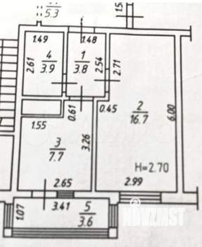 1-к квартира, вторичка, 36м2, 1/9 этаж