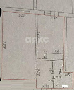 1-к квартира, вторичка, 41м2, 8/9 этаж