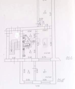 3-к квартира, вторичка, 60м2, 1/2 этаж