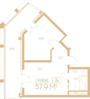 2-к квартира, вторичка, 72м2, 2/9 этаж