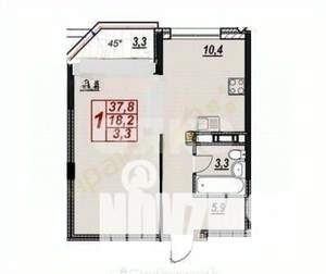 1-к квартира, вторичка, 41м2, 5/13 этаж