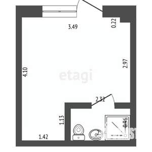 Студия квартира, вторичка, 14м2, 1/2 этаж