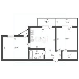 2-к квартира, вторичка, 61м2, 3/6 этаж