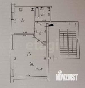 1-к квартира, вторичка, 44м2, 2/9 этаж
