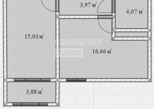 1-к квартира, вторичка, 41м2, 1/4 этаж