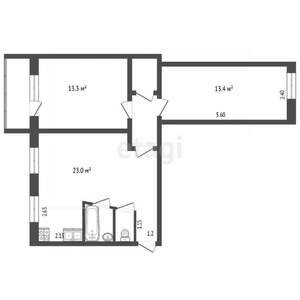 2-к квартира, вторичка, 67м2, 5/5 этаж