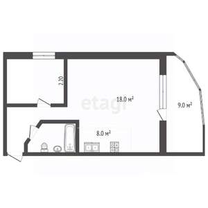 1-к квартира, вторичка, 36м2, 5/6 этаж
