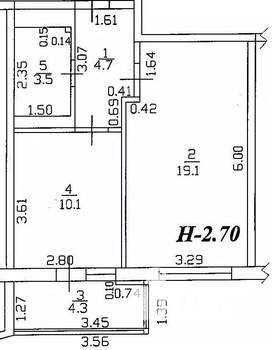 1-к квартира, вторичка, 42м2, 7/16 этаж