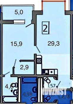 2-к квартира, вторичка, 58м2, 13/20 этаж