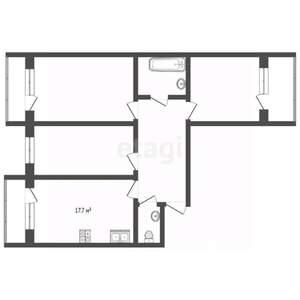 3-к квартира, вторичка, 78м2, 6/17 этаж