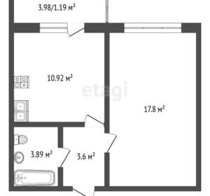 1-к квартира, вторичка, 37м2, 14/16 этаж