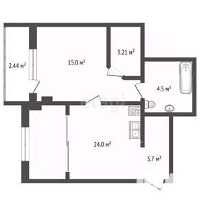 1-к квартира, вторичка, 56м2, 15/20 этаж