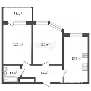 2-к квартира, вторичка, 61м2, 10/20 этаж