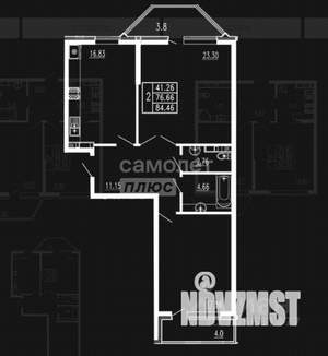 2-к квартира, вторичка, 84м2, 5/14 этаж