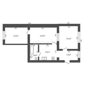 3-к квартира, вторичка, 65м2, 1/2 этаж