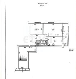 2-к квартира, вторичка, 46м2, 1/2 этаж