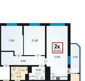 2-к квартира, вторичка, 65м2, 11/16 этаж
