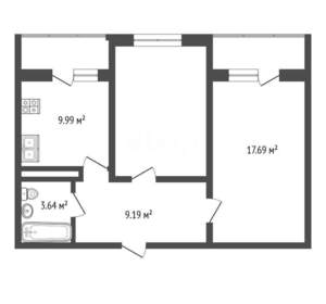 2-к квартира, вторичка, 66м2, 6/19 этаж