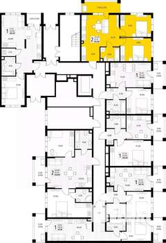 2-к квартира, вторичка, 53м2, 1/8 этаж