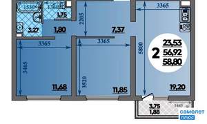 2-к квартира, вторичка, 59м2, 17/18 этаж