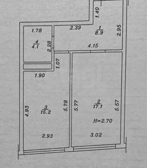 1-к квартира, вторичка, 45м2, 5/5 этаж