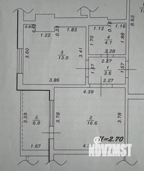 1-к квартира, вторичка, 43м2, 6/9 этаж