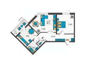 2-к квартира, вторичка, 60м2, 2/9 этаж