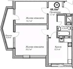 2-к квартира, вторичка, 60м2, 12/18 этаж