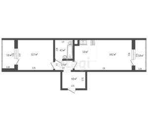 1-к квартира, вторичка, 45м2, 2/16 этаж