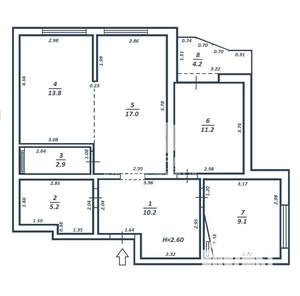 3-к квартира, вторичка, 74м2, 2/16 этаж