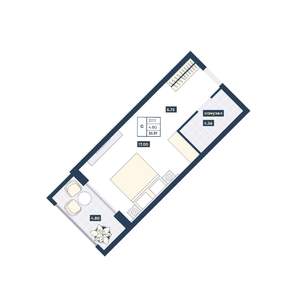 Студия квартира, вторичка, 32м2, 6/9 этаж