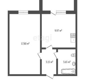 1-к квартира, вторичка, 38м2, 13/16 этаж